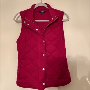 Polo Ralph Lauren Quilted Woman’s Red Vest Size Small